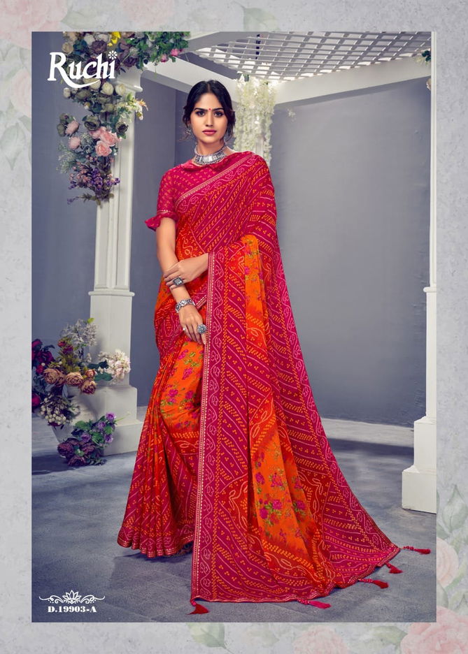 Ruchi Jalpari Vol 3 New Fancy Regular Wear Chiffon With Border Jari Saree Collection 